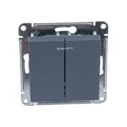 2-клавишный ВЫКЛЮЧАТЕЛЬ с подсветкой, 10А, ГРИФЕЛЬ, GAL000753 ArtGallery System Electric