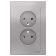 РОЗЕТКА двойная ATLAS Schneider Electric АЛЮМИНИЙ