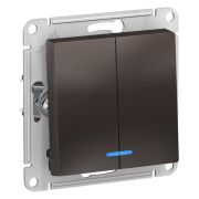 ВЫКЛЮЧАТЕЛЬ 2-клавишный МОККО AtlasDesign Schneider Electric с подсветкой