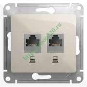 РОЗЕТКА компьютерная двойная RJ45+RJ45 кат 5е,ПЕРЛАМУТР GLOSSA Schneider Electric
