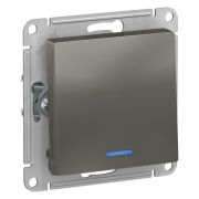 1-клавишный ВЫКЛЮЧАТЕЛЬ с подсветкой, 10А, СТАЛЬ,ATLAS, Schneider Electric