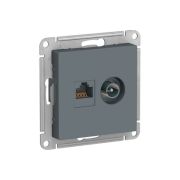 РОЗЕТКА двойная комп+ТВ RJ45+TV кат 5е,ATLAS Schneider Electric ГРИФЕЛЬ