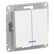 ВЫКЛЮЧАТЕЛЬ 2-клавишный БЕЛЫЙ AtlasDesign Schneider Electric с подсветкой