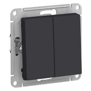 ВЫКЛЮЧАТЕЛЬ 2-клавишный КАРБОН AtlasDesign Schneider Electric
