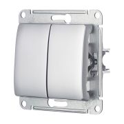 ВЫКЛЮЧАТЕЛЬ 2-клавишный АЛЮМИНИЙ GLOSSA Schneider Electric
