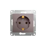 РОЗЕТКА одинарная GLOSSA Schneider Electric с з/к ШОКОЛАД