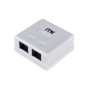 Настенная информационная розетка RJ45, категория 5Е UTP, 2-порта ITK