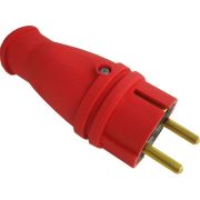 RPG16-21-441 Вилка прямая с з/к каучук 250В, 16А IP44 КРАСНАЯ
